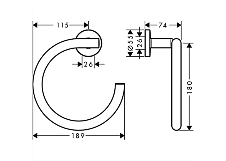 Тримач-кільце для рушника Hansgrohe Logis Universal 41724000