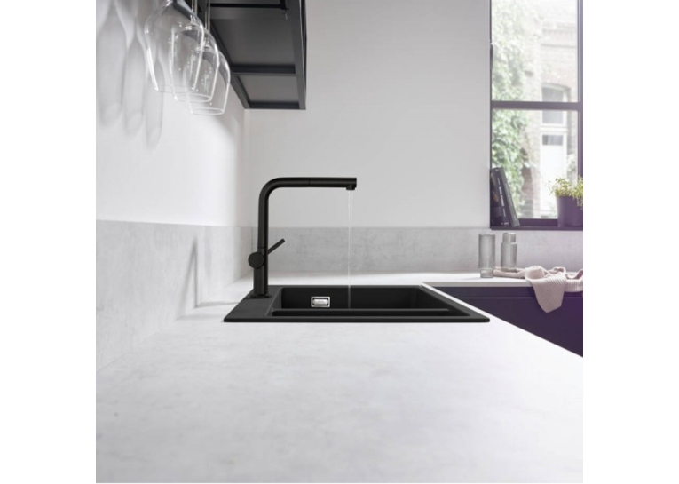Смеситель Hansgrohe Talis M54 для кухонной мойки с выдвижным душем, черный матовый 72808670
