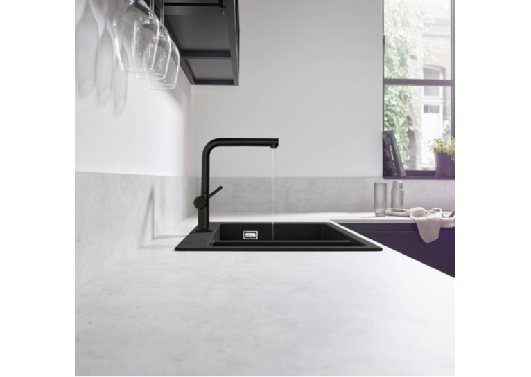 Змішувач Hansgrohe Talis M54 для кухонного миття з висувним душем, чорний матовий 72808670