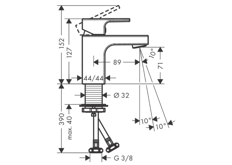 Змішувач для раковини Hansgrohe Vernis Shape 71567670 чорний