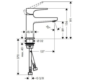 Смеситель для раковины Hansgrohe Metropol с донным клапаном Push-Open Matt Black 32500670