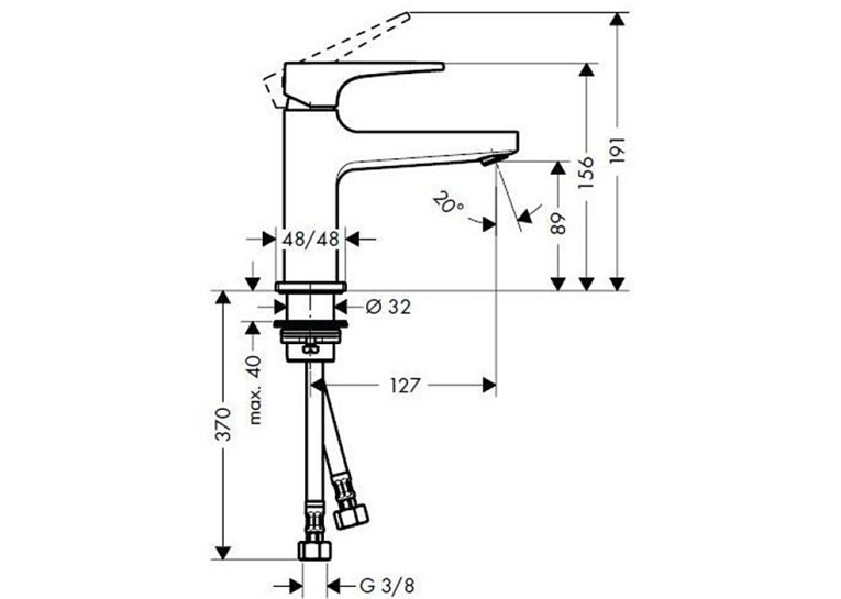 Смеситель для раковины Hansgrohe Metropol с донным клапаном Push-Open Matt Black 32500670
