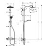 Душова система з термостатом Hansgrohe Crometta S 240 1jet Showerpipe EcoSmart 27268000