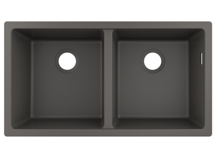 Кухонна мийка під стільницю Hansgrohe S510-U770 дві чаші 370/370 Stonegrey 43434290