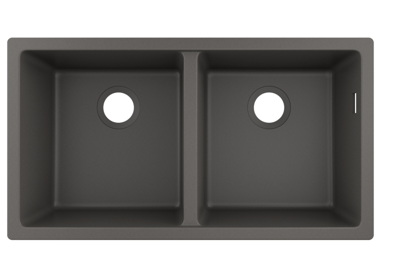 Кухонна мийка під стільницю Hansgrohe S510-U770 дві чаші 370/370 Stonegrey 43434290