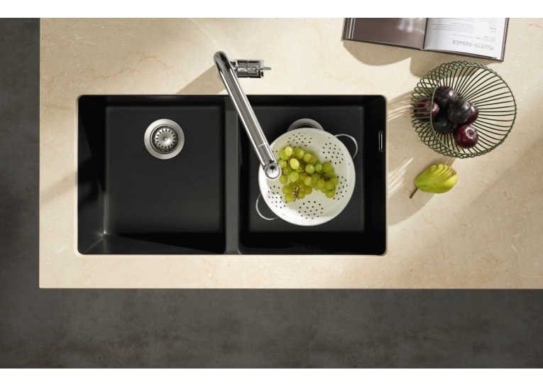 Кухонна мийка під стільницю Hansgrohe S510-U770 дві чаші 370/370 Stonegrey 43434290