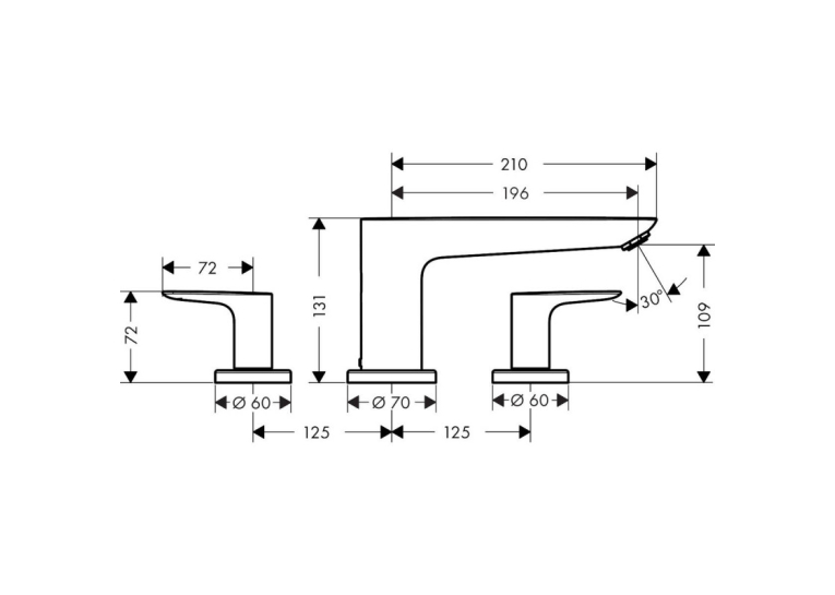 Змішувач на борт ванни Hansgrohe Talis E 71747000