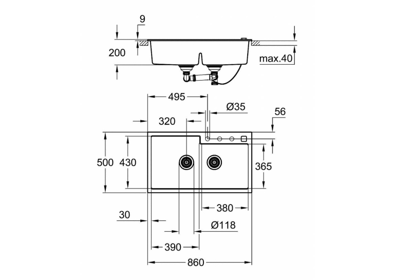 Кухонная мойка Grohe EX Sink K500 31649AT0