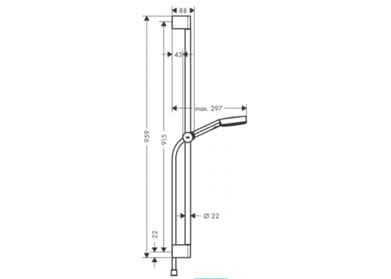 Душевой набор Hansgrohe Pulsify Select EcoSmart со штангой 90 см 24171670