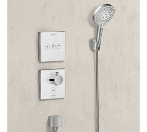Термостат для душа Hansgrohe ShowerSelect Glass Highfow White 15735400