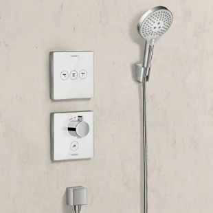Термостат для душа Hansgrohe ShowerSelect Glass Highfow White 15735400