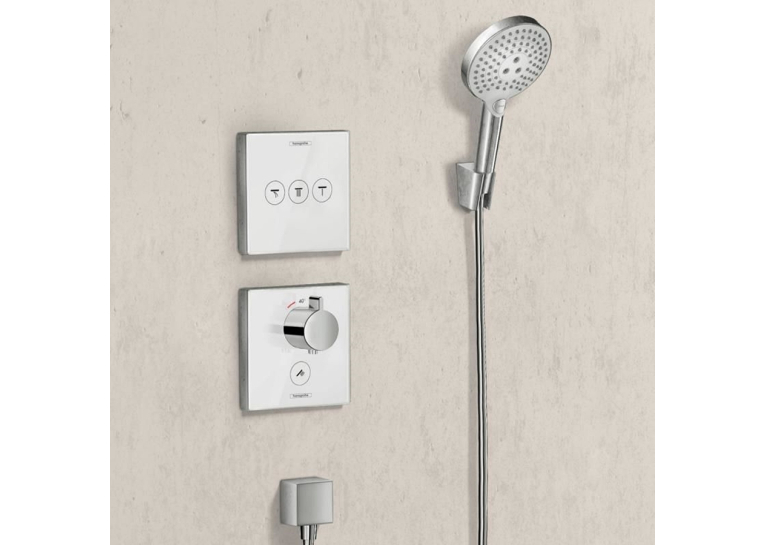 Термостат для душа Hansgrohe ShowerSelect Glass Highfow White 15735400
