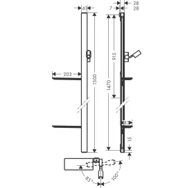 Душевая штанга Hansgrohe Unica E 150 см со шлангом для душа 160 см White/Сhrome 27645400
