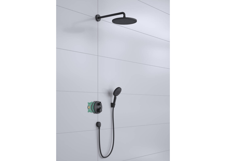 Душова система з термостатом Hansgrohe Croma 280 Ecostat S 27961670 чорний матовий