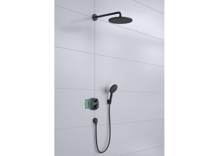 Душова система з термостатом Hansgrohe Croma 280 Ecostat S 27961670 чорний матовий