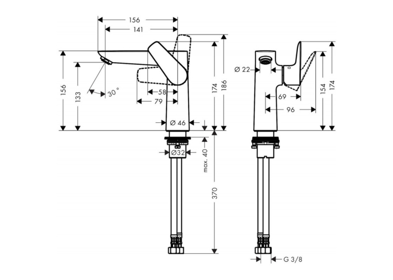 Змішувач для раковини Hansgrohe Talis E 150 71755000