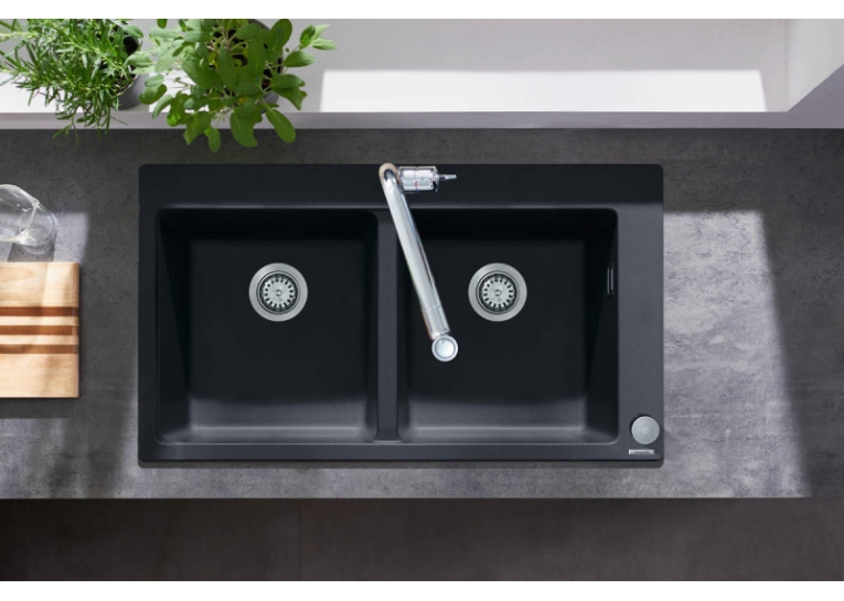 Кухонная мойка Hansgrohe S510-F770 770х510 две чаши 370/370 Graphiteblack 43316170