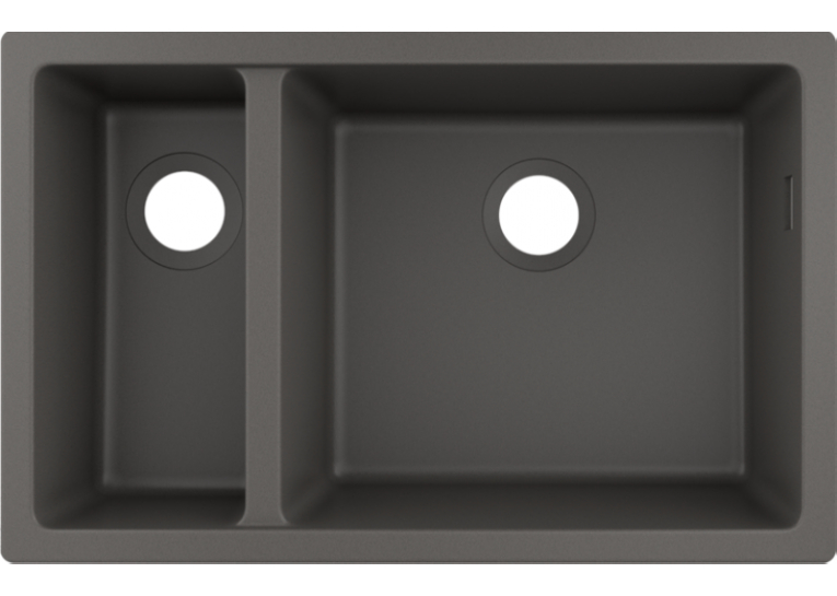 Кухонная мойка под столешницу Hansgrohe S510-U635 две чаши 180/450 Stonegrey 43433290