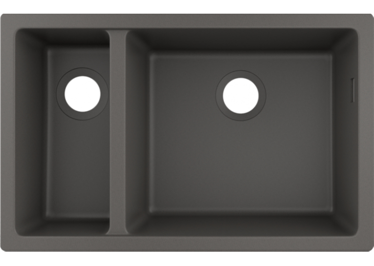 Кухонная мойка под столешницу Hansgrohe S510-U635 две чаши 180/450 Stonegrey 43433290