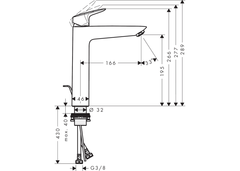 Змішувач для раковини Hansgrohe Logis 71095000