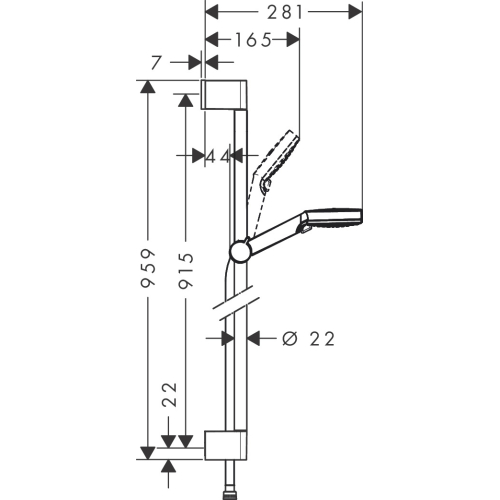 Душевой набор Hansgrohe Crometta Vario 90 см белый/хром 26536400
