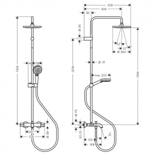 Душевая система Hansgrohe Vernis Blend Showerpipe 200 1jet с термостатом 26274000 хром
