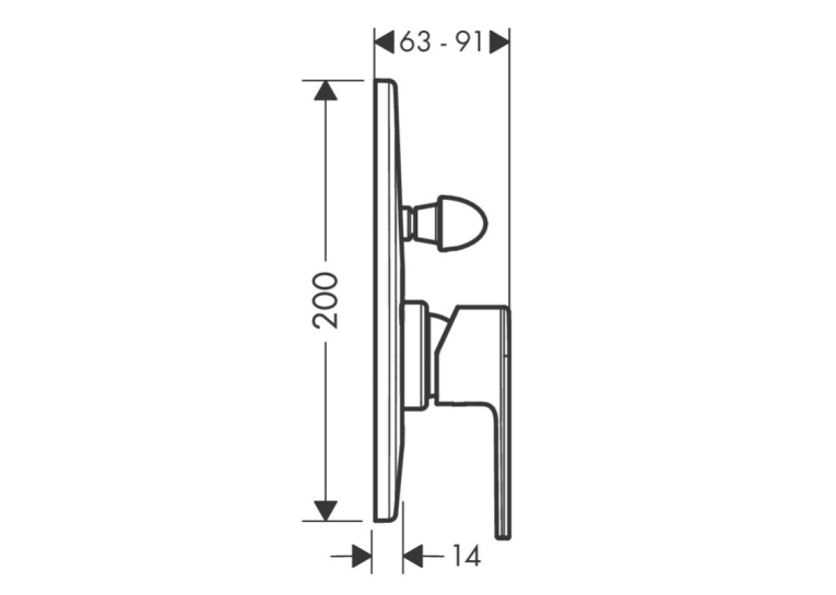 Змішувач для душу Hansgrohe Vernis Shape 71458670 чорний матовий