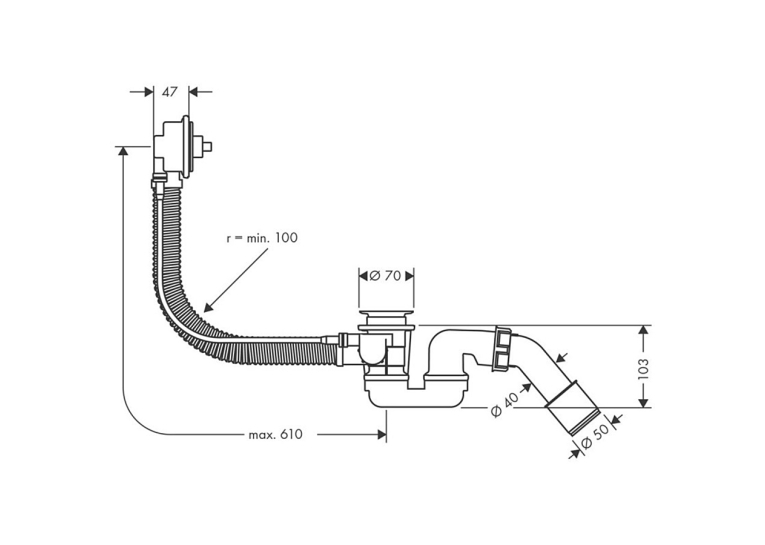 Сифон для ванны Hansgrohe Flexaplus Basic 58140180