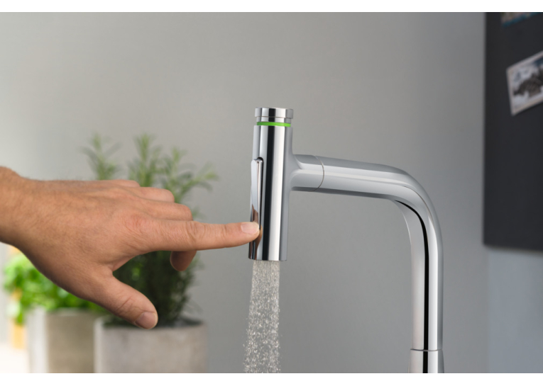 Змішувач для кухні Hansgrohe Metris Select 200 з висувним зливом Sbox 73818000
