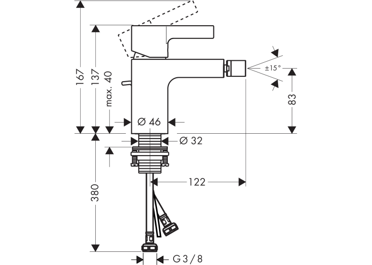 Змішувач для біде Hansgrohe Metris S 31261000