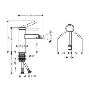 Смеситель Hansgrohe Finoris для биде, белый матовый 76200700