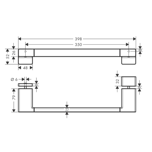 Ручка для двери в душевую Hansgrohe AddStoris 41759340 черный матовый хром