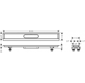 Монтажный комплект для Hansgrohe uBox universal 800 мм 56012180