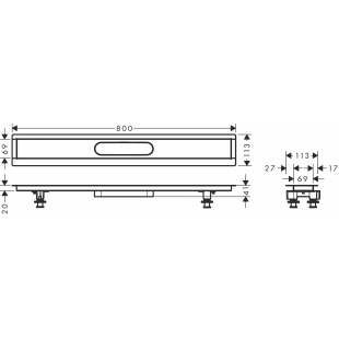 Монтажний комплект Hansgrohe uBox universal 800 мм 56012180