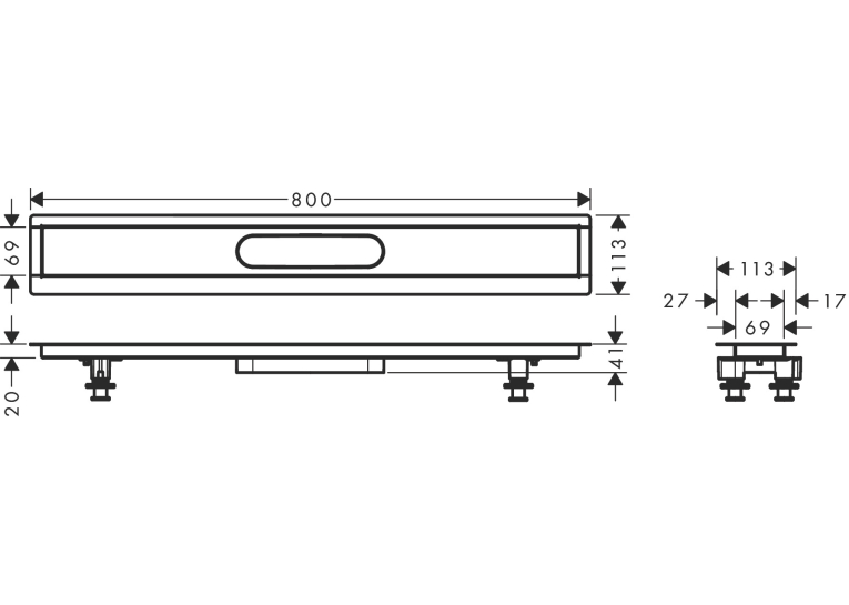 Монтажний комплект Hansgrohe uBox universal 800 мм 56012180