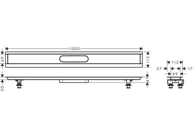 Монтажний комплект Hansgrohe uBox universal 1000 мм 56014180