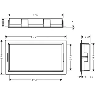 Настенная ниша Hansgrohe XtraStoris Original со встроенной рамой 30x60x10 см Matt White 56064700