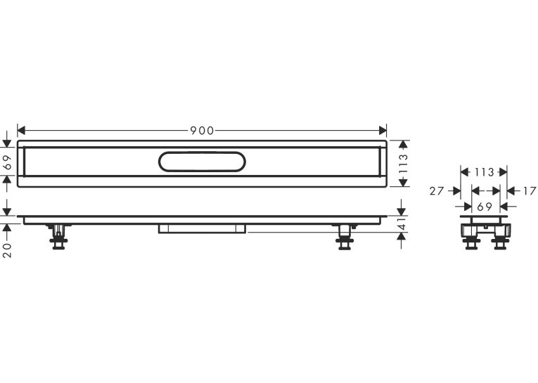 Монтажний комплект Hansgrohe uBox universal 900 мм 56013180