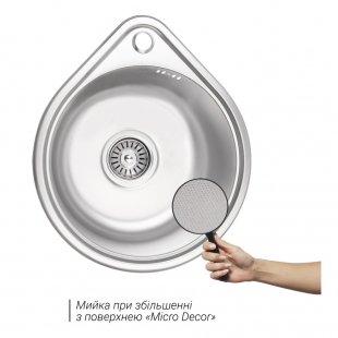 Кухонна мийка Lidz 4539 Micro Decor 0,8мм (LIDZ4539MDEC)