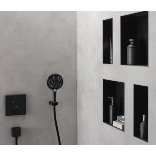 Настенная ниша Hansgrohe XtraStoris Individual с рамкой 30x15x10 см Brushed Black Chrome 56094340