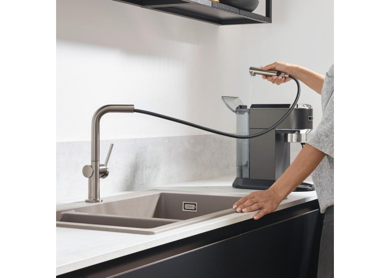 Змішувач Hansgrohe Talis M54 для кухонного миття з висувним душем, під сталь 72808800