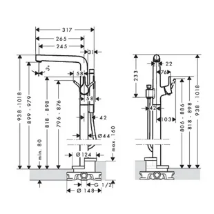 Напольный смеситель для ванны Hansgrohe Talis S 72412000