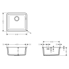 Кухонная мойка Hansgrohe S510-U450 под столешницу 500х450 Stonegrey 43431290