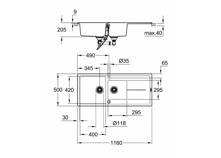 Кухонна мийка Grohe Sink K400 31643AT0