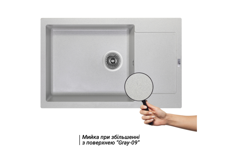  Кухонна мийка Lidz 781x510/200 GRA-09 (LIDZGRA09781510200)
