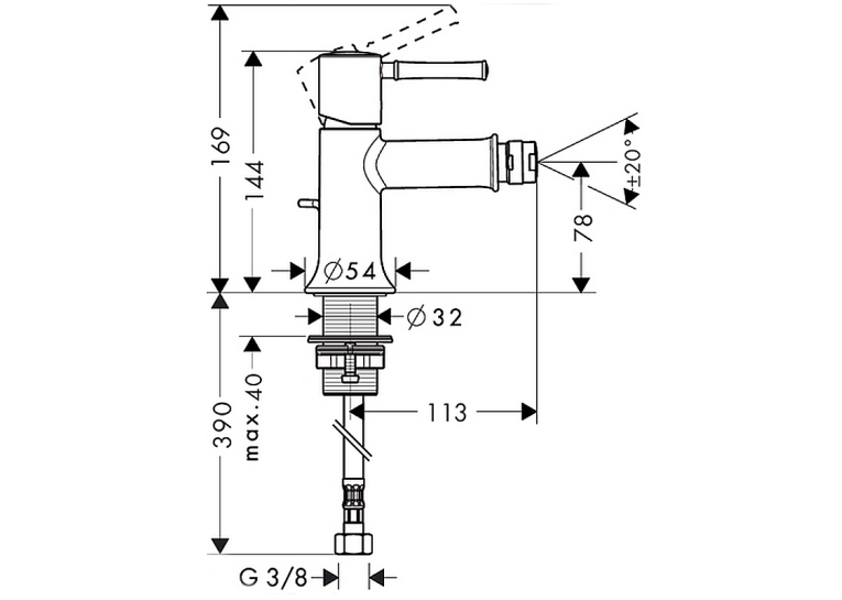 Змішувач для біде Hansgrohe Talis Classic 14120000