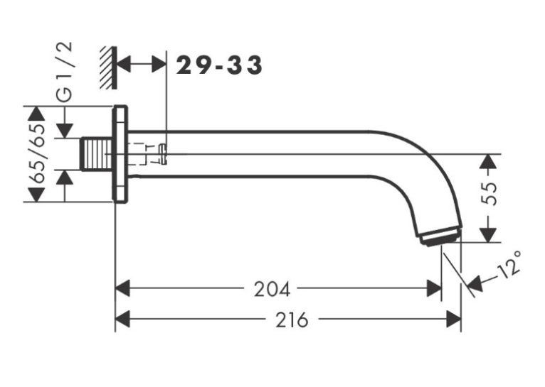 Вилив для ванни Hansgrohe Vernis Shape, хром 71460000