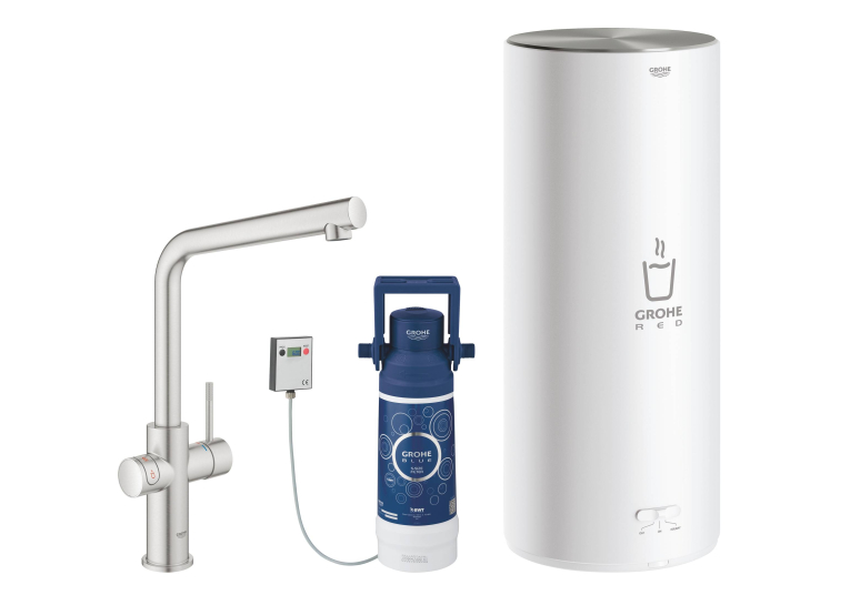 Змішувач для кухні з бойлером Grohe Red Duo 30325DC1 Сталь