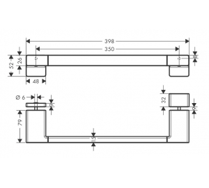 Ручка для дверей у душову Hansgrohe AddStoris 41759000 хром