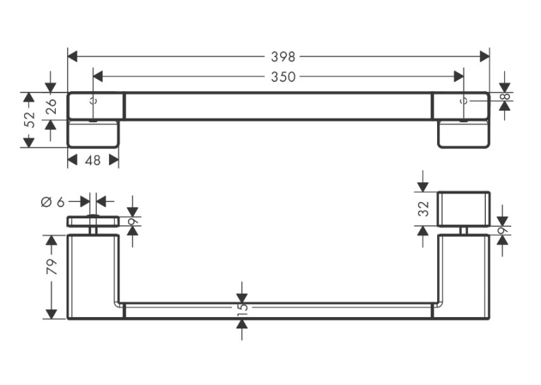 Ручка для дверей у душову Hansgrohe AddStoris 41759000 хром